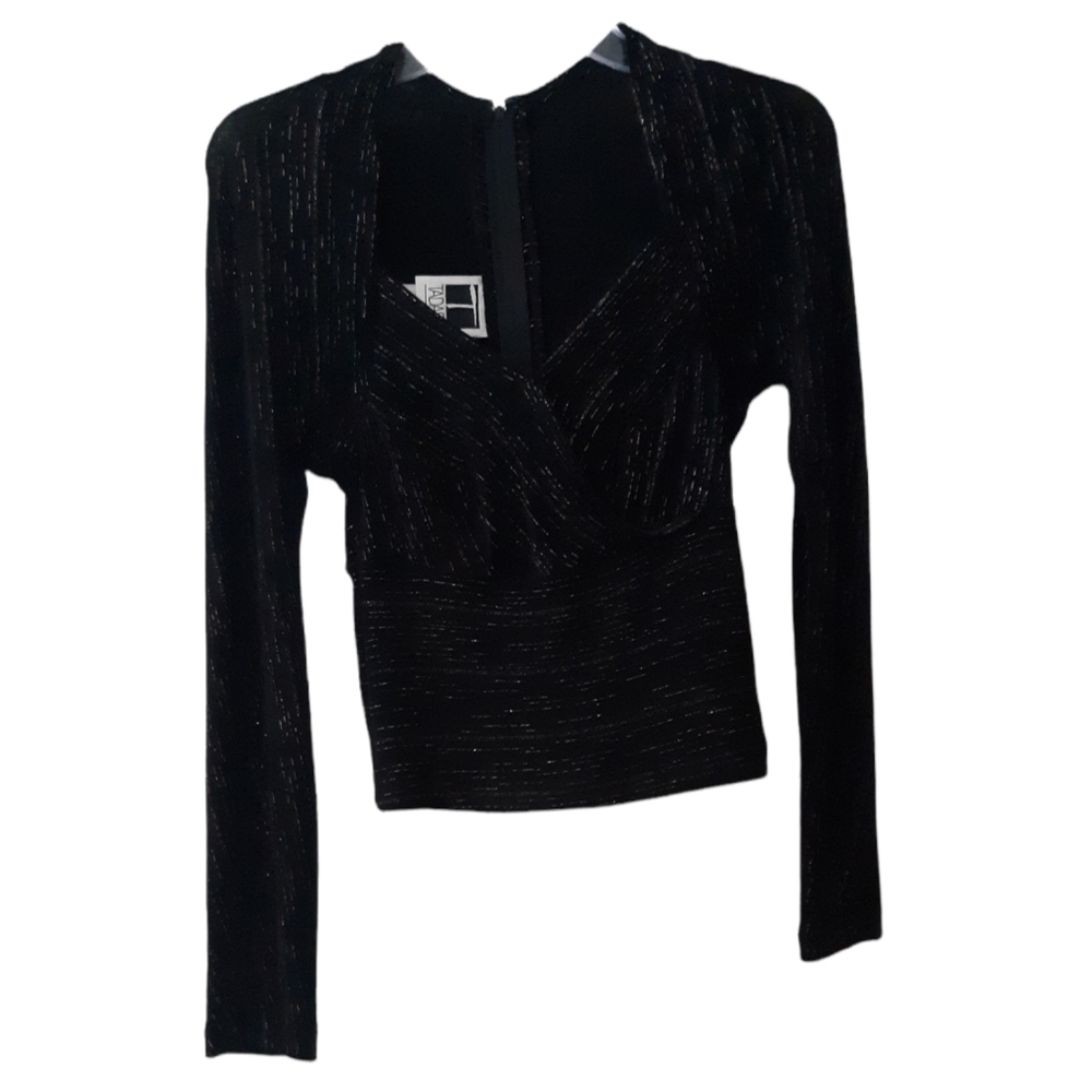 Tadashi Size Small Black Gold Metallic Top